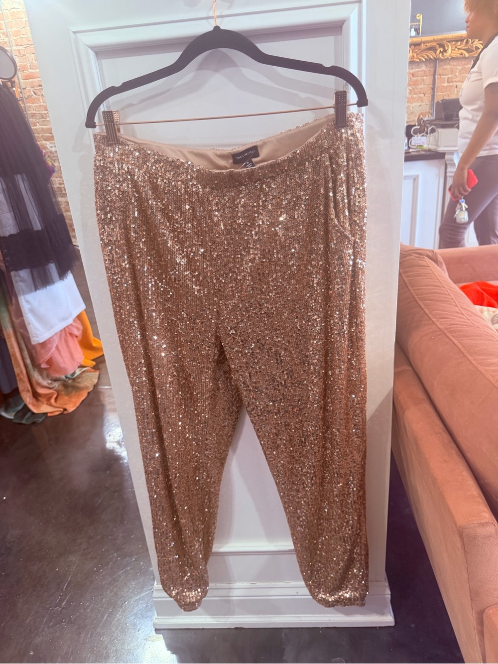 The Limited Sequin Party Pants - Rose Gold